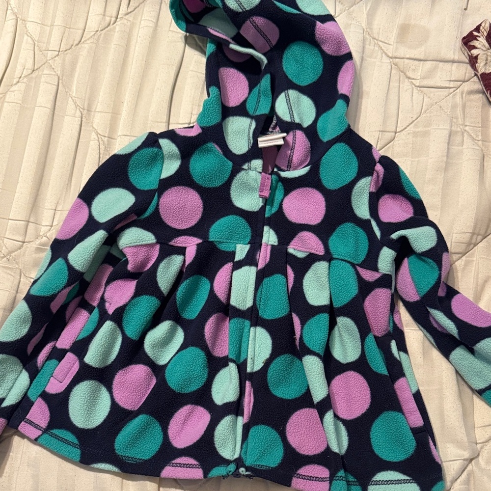 Circo Multicolor Polka Dot Fleece Jacket